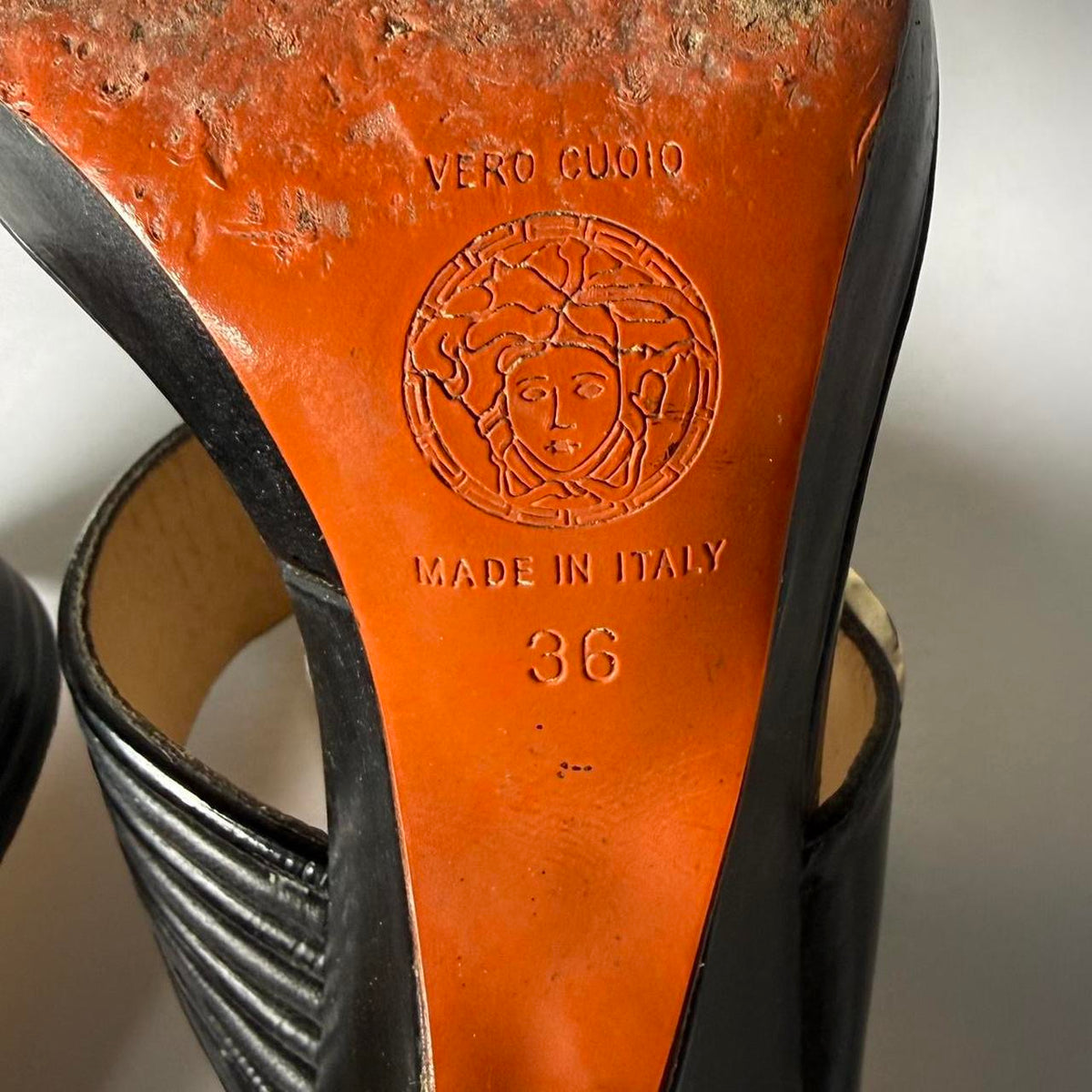Vintage Versace Wedge Sandal Heels (36)
