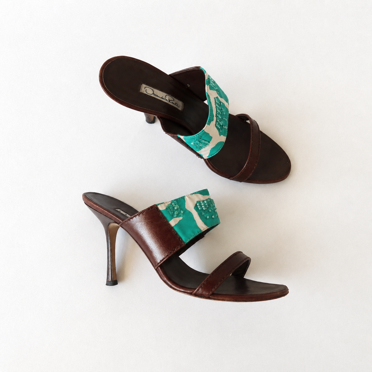 Oscar De La Renta Beaded Sandal Heels (40)