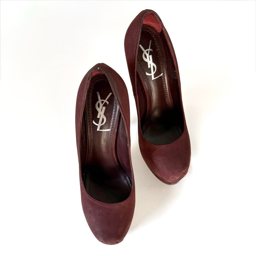YSL Burgundy Platform Heels (37.5)