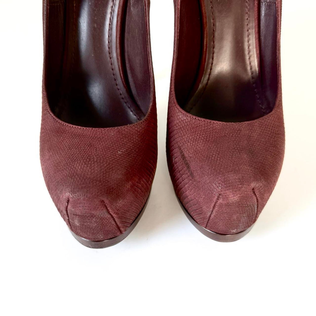 YSL Burgundy Platform Heels (37.5)