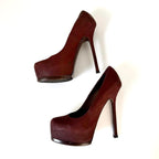 YSL Burgundy Platform Heels (37.5)