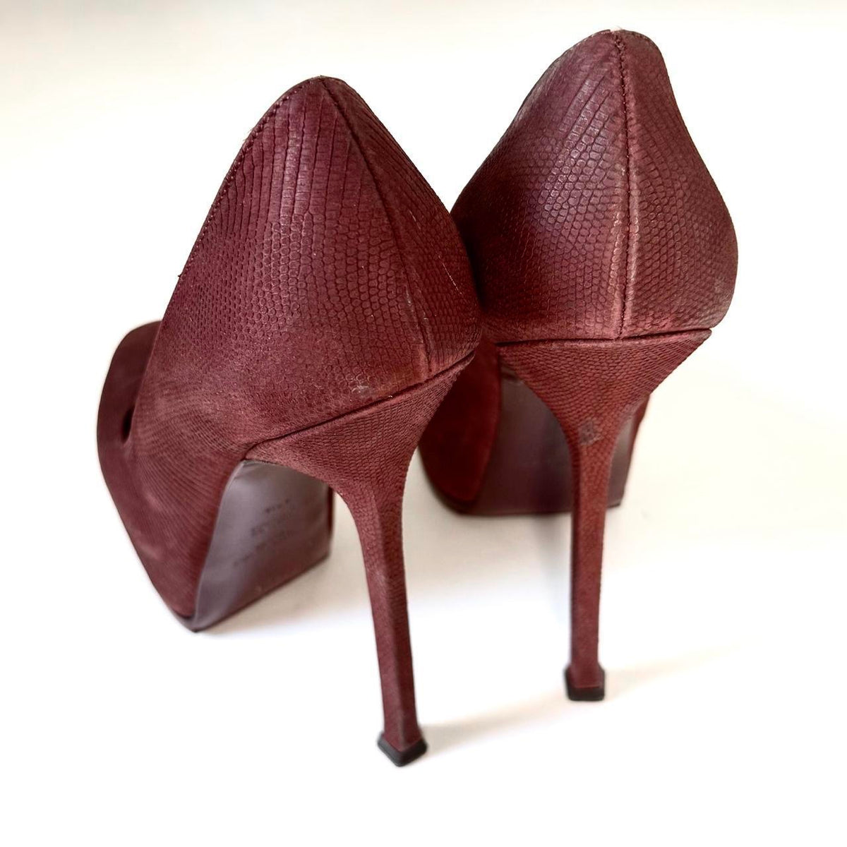 YSL Burgundy Platform Heels (37.5)