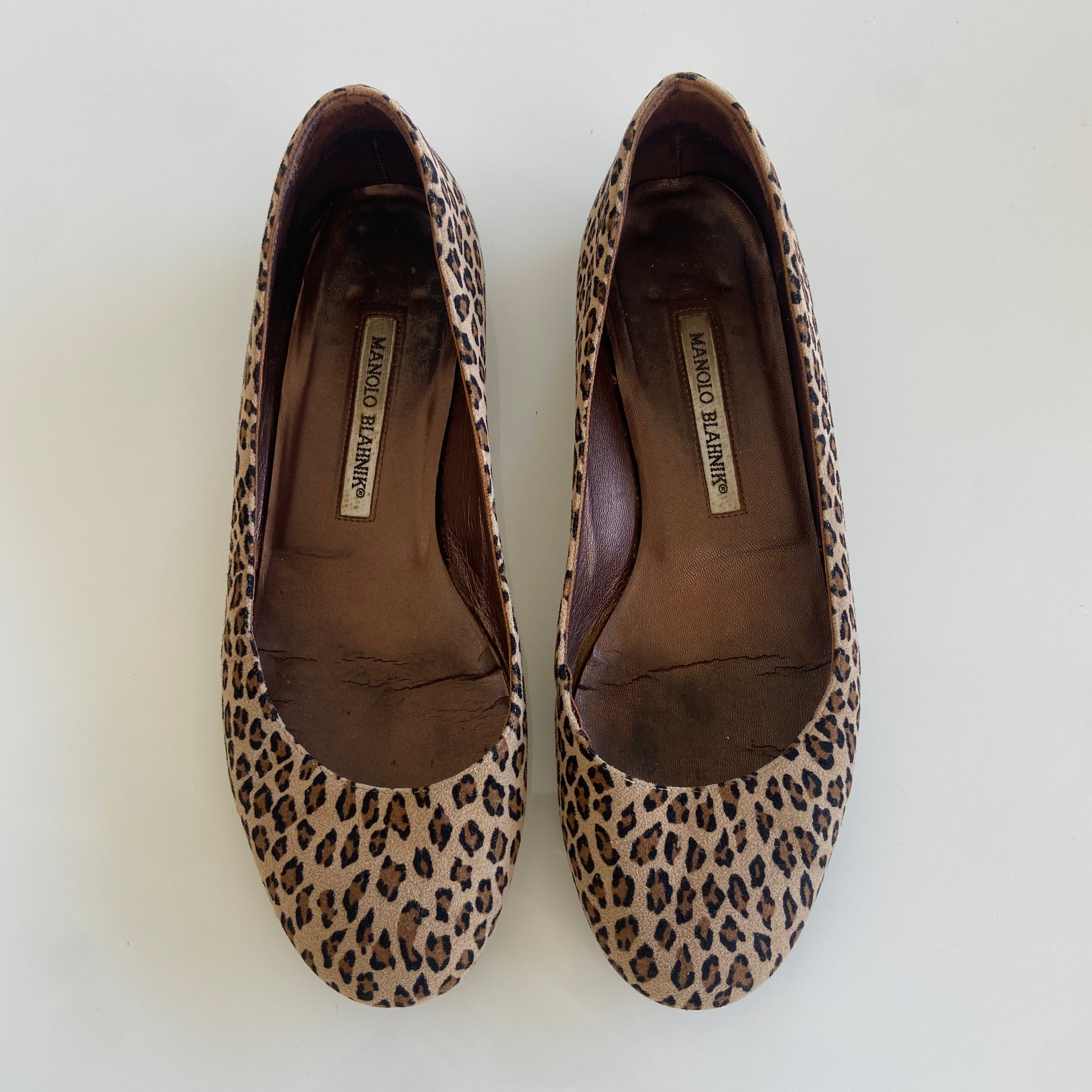 Manolo Blahnik Leopard Ballet Flats