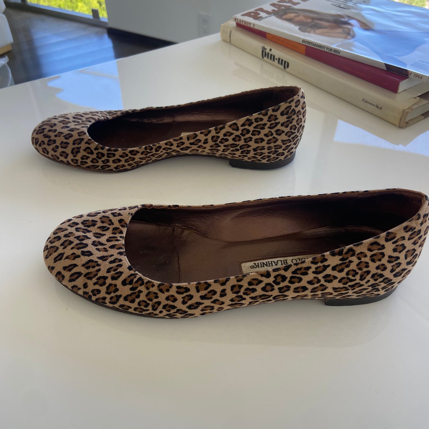 Manolo Blahnik Leopard Ballet Flats