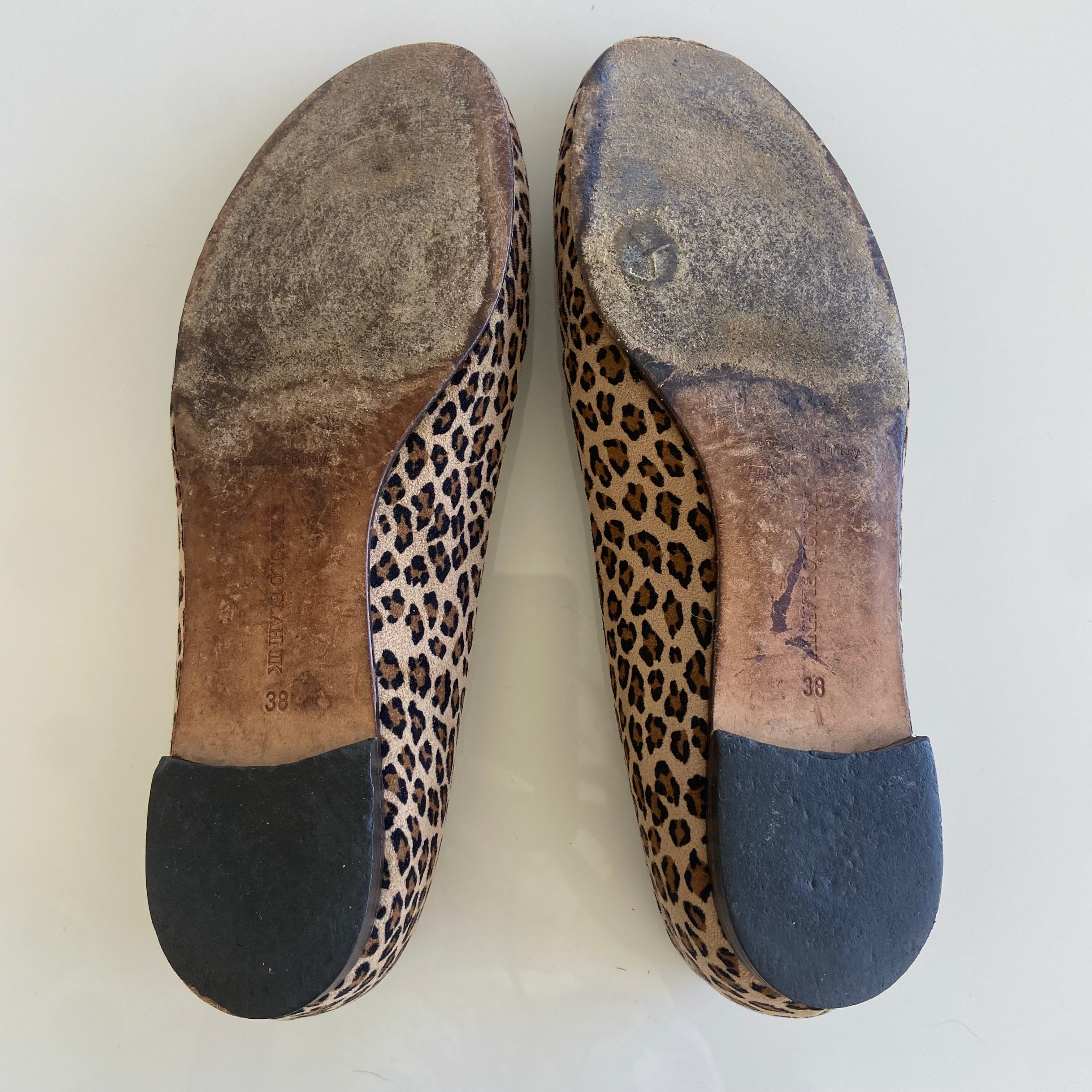 Manolo Blahnik Leopard Ballet Flats