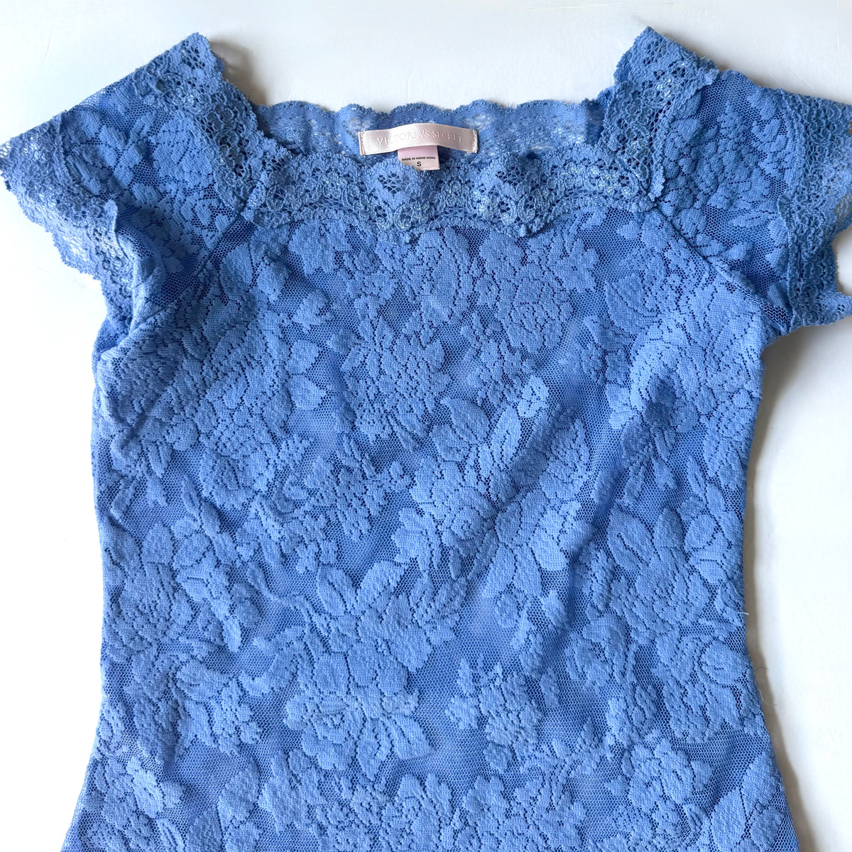 Victoria’s Secret Blue Lace Cap Sleeve Mini Dress Y2K