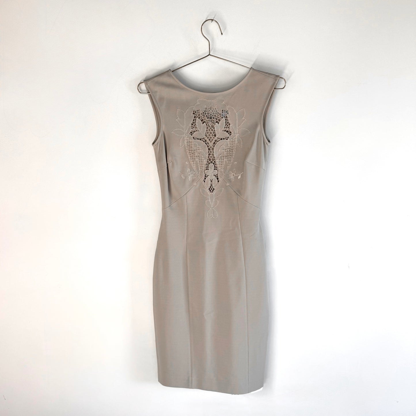 Blumarine Embroidered Lace Cut Out Midi Dress