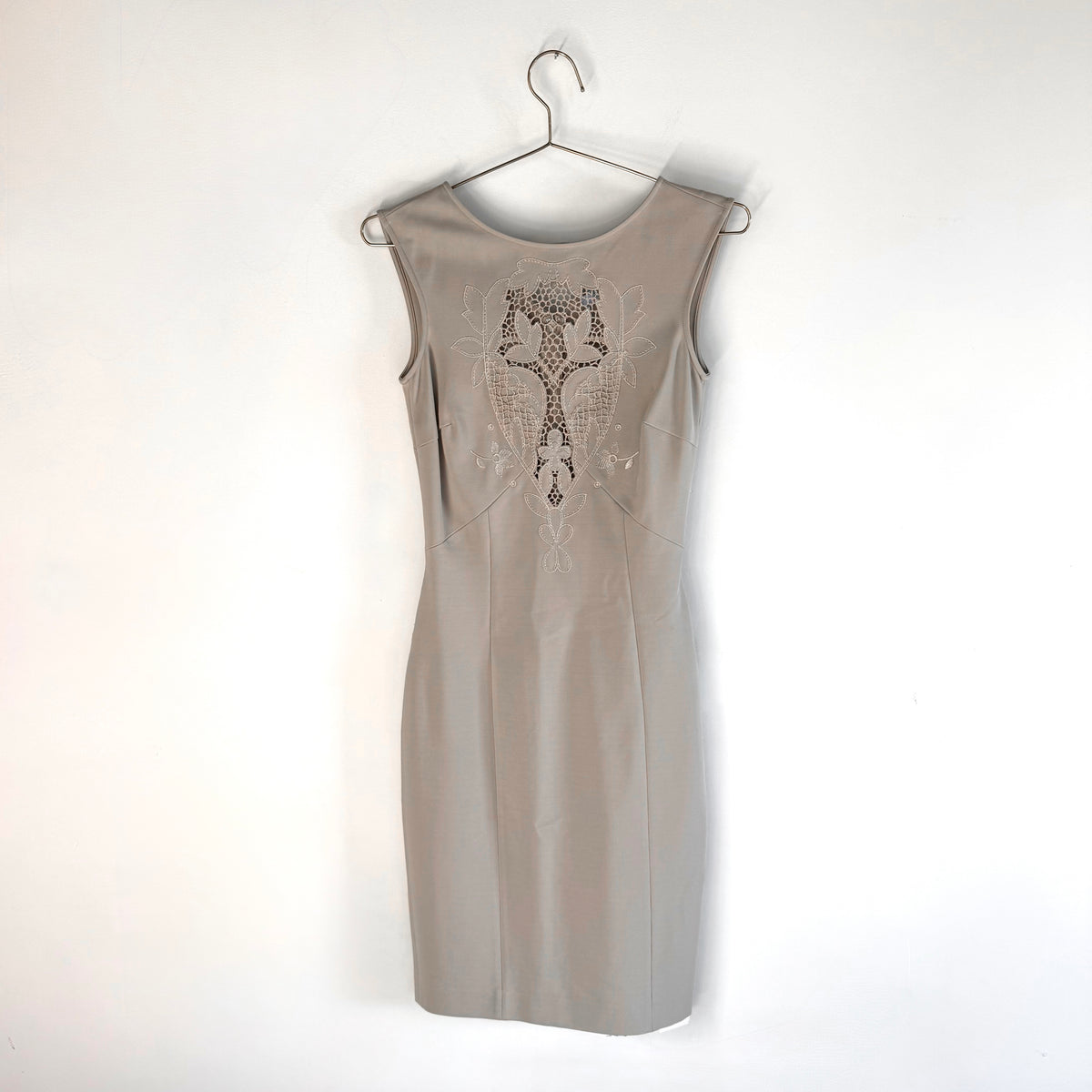 Blumarine Embroidered Lace Cut Out Midi Dress