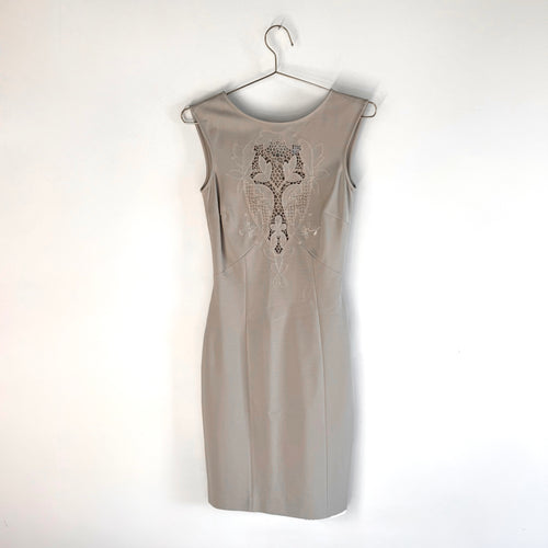 Blumarine Embroidered Lace Cut Out Midi Dress