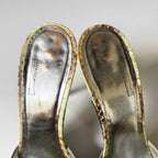 Vintage Roberto Cavalli Snakeskin Pointed Toe Mule Heels (38)