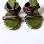 Vintage Giuseppe Zanotti Jeweled Leather Mule Sandal Heels (36)