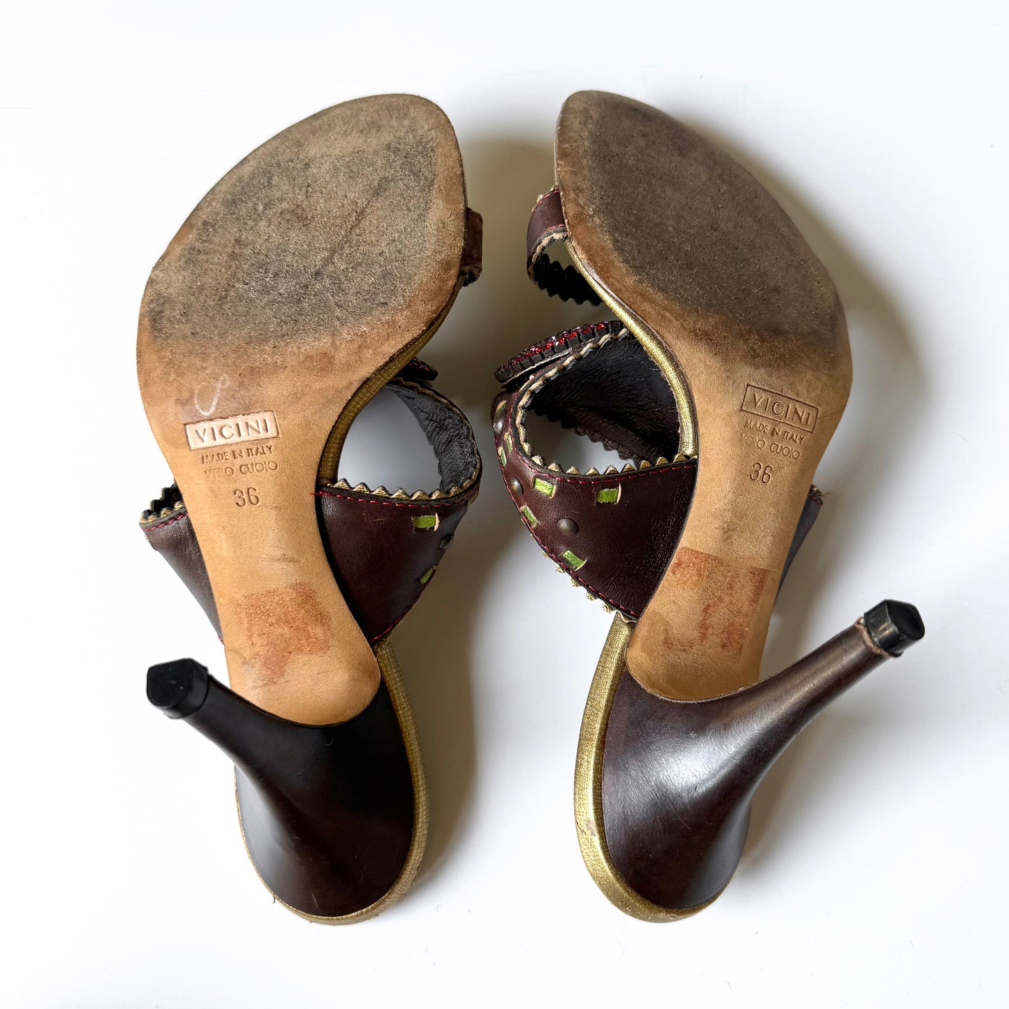 Vintage Giuseppe Zanotti Jeweled Leather Mule Sandal Heels (36)