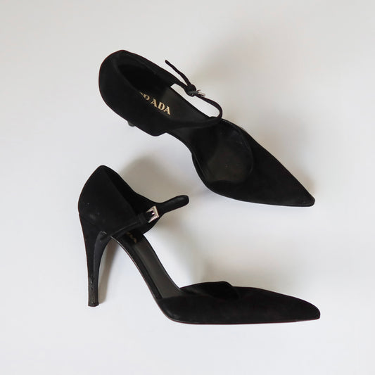 Prada Mary Jane Pointed Toe Heels