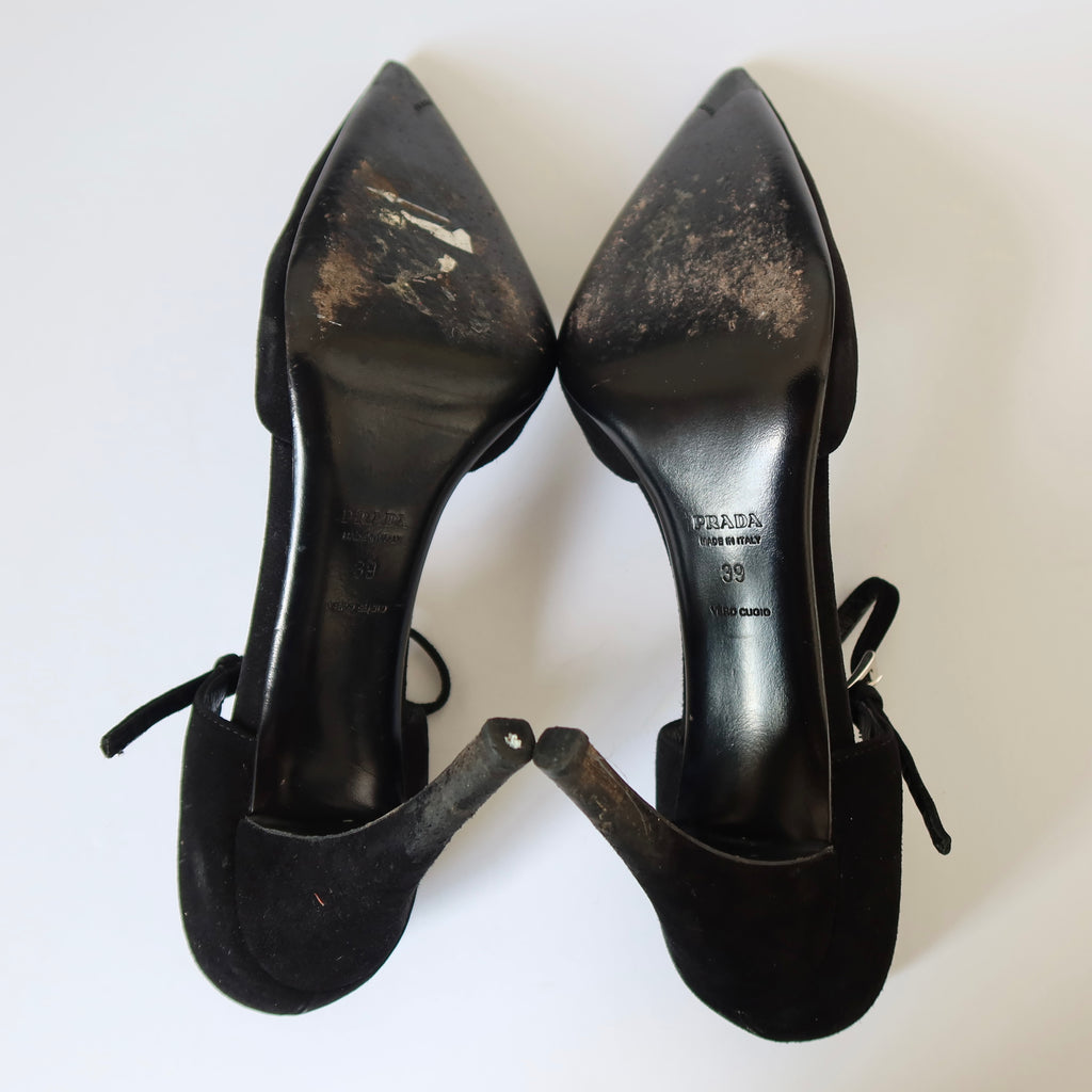 Prada Mary Jane Pointed Toe Heels