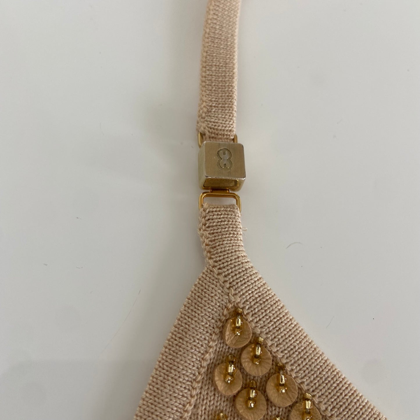 Escada Gold Beaded Halter Top