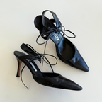 Manolo Blahnik Lace Up Pointed Toe Heels
