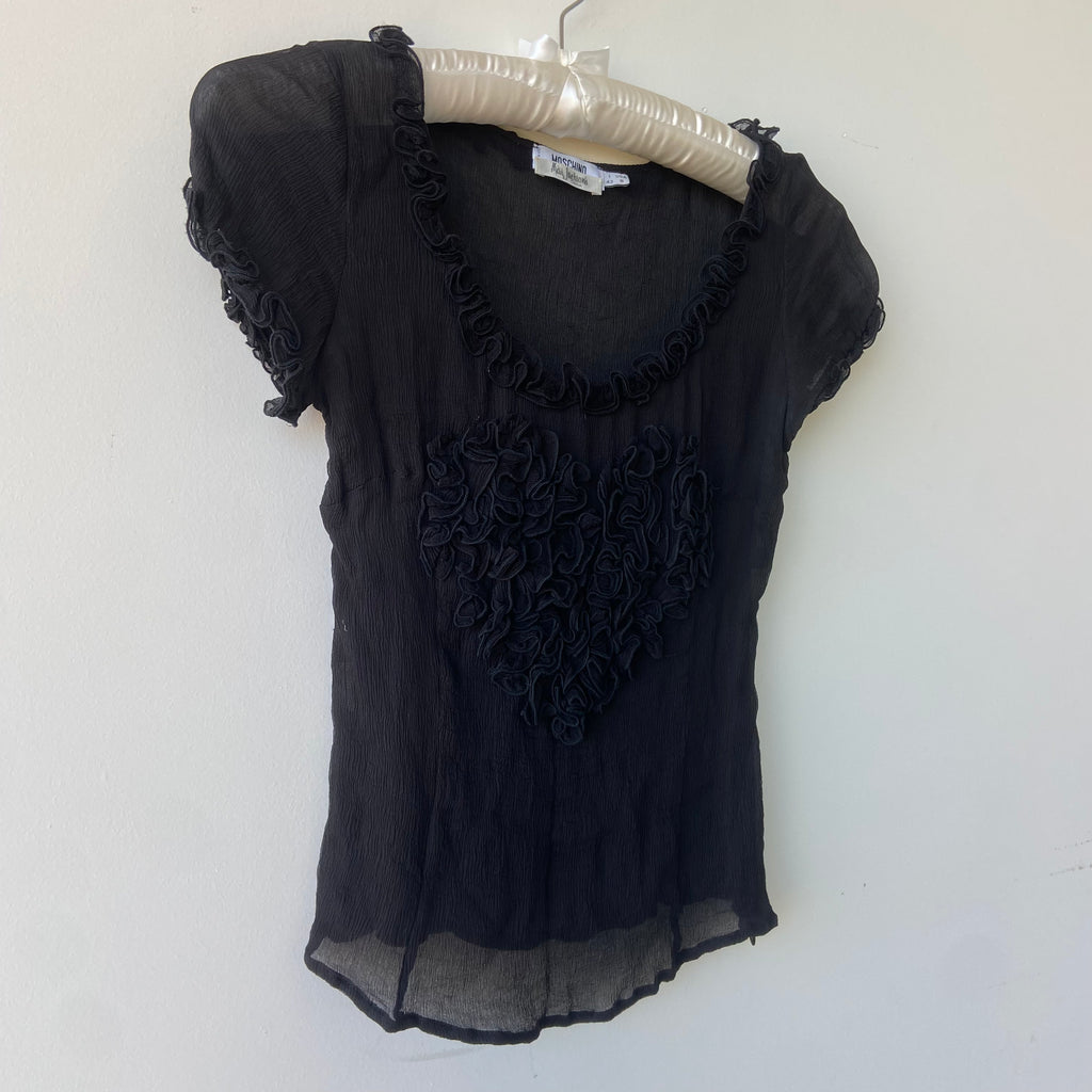 Vintage Moschino Ruffled Heart Top
