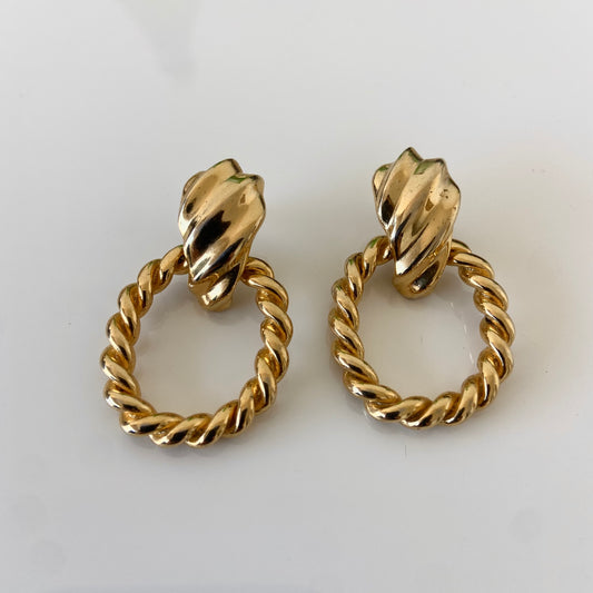 Vintage Gold Chunky Earrings