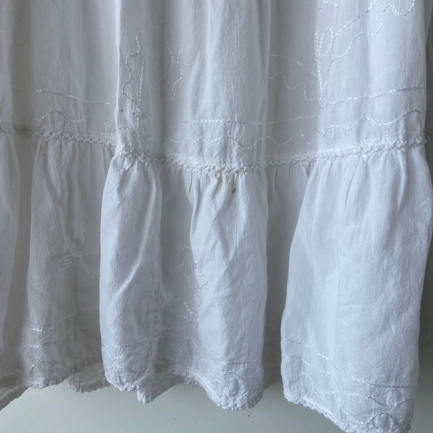 Vintage White Tiered Skirt