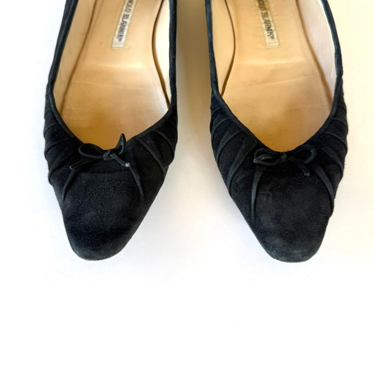 Vintage Manolo Blahnik Suede Flats (39.5)