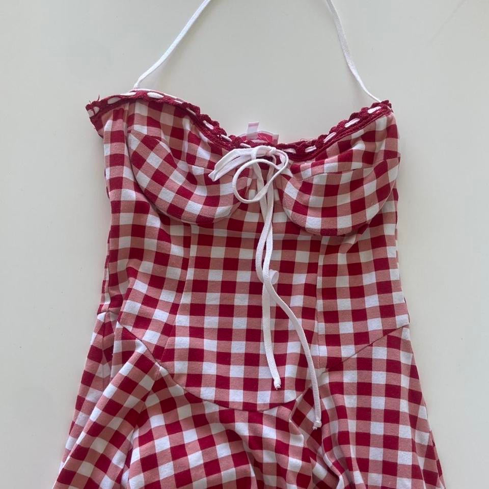 Betsey Johnson Red Gingham Halter Dress