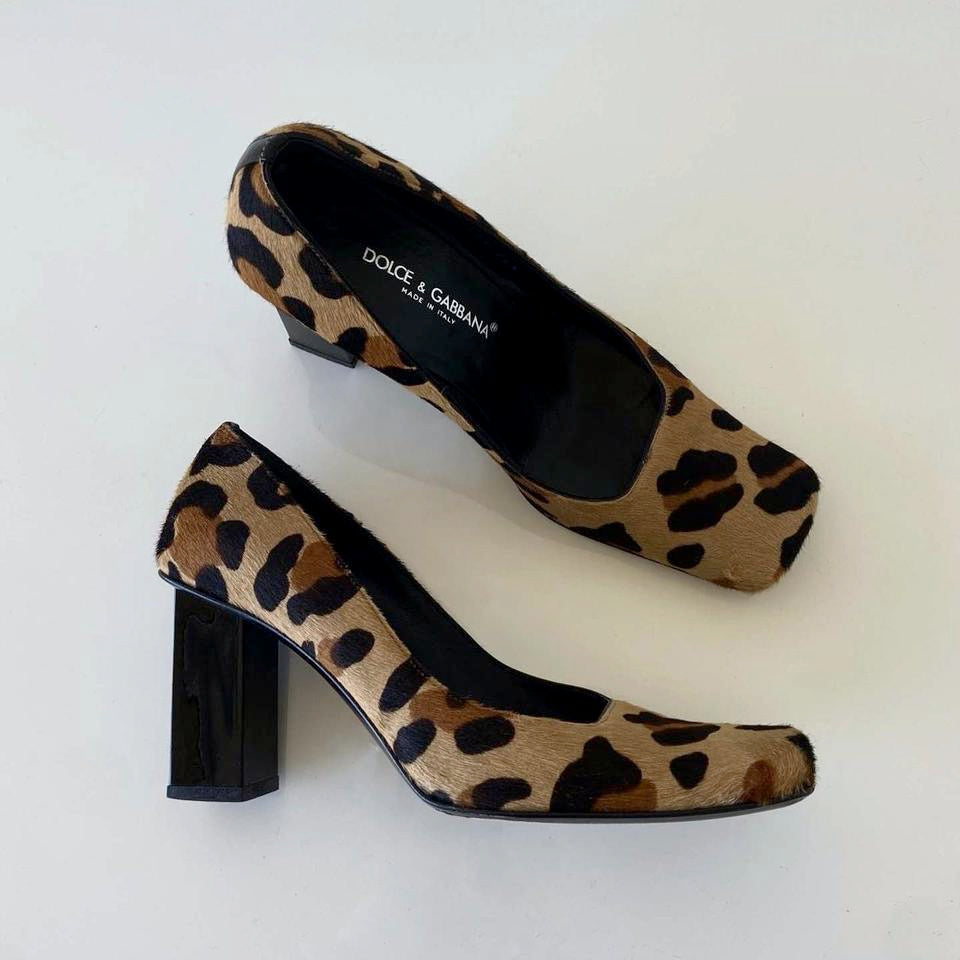 Dolce and Gabbana Leopard Block Heels