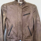 Distressed Leather Biker Jacket