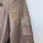 Distressed Leather Biker Jacket