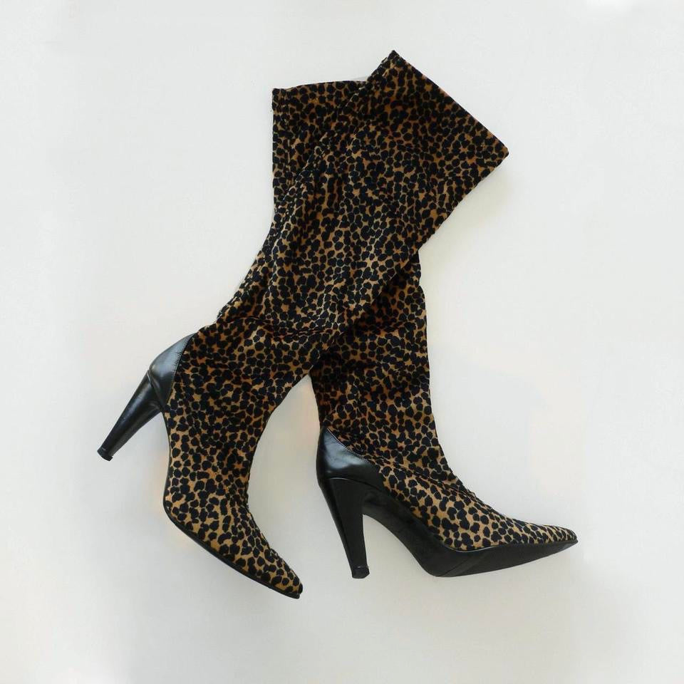 Nicole Miller Leopard Sock Boot