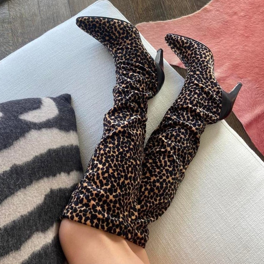 Nicole Miller Leopard Sock Boot