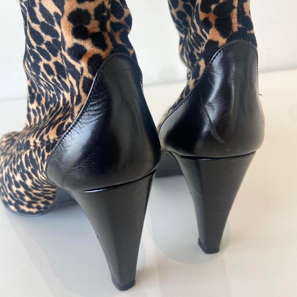 Nicole Miller Leopard Sock Boot