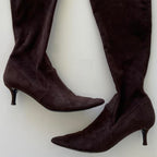 Chocolate Brown Kitten Heel Boots