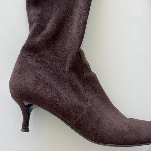 Chocolate Brown Kitten Heel Boots