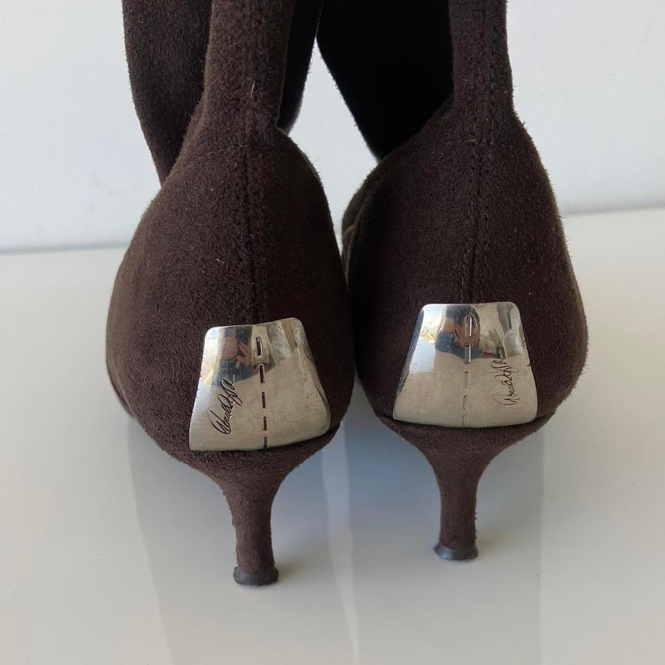 Chocolate Brown Kitten Heel Boots