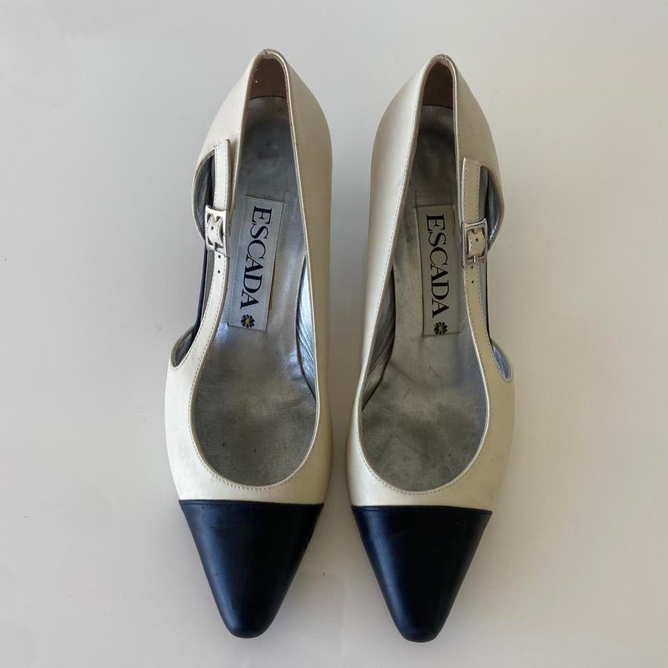 Escada Black Toe Kitten Heels