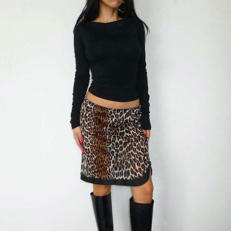 Vanity Fair Leopard Slip Skirt