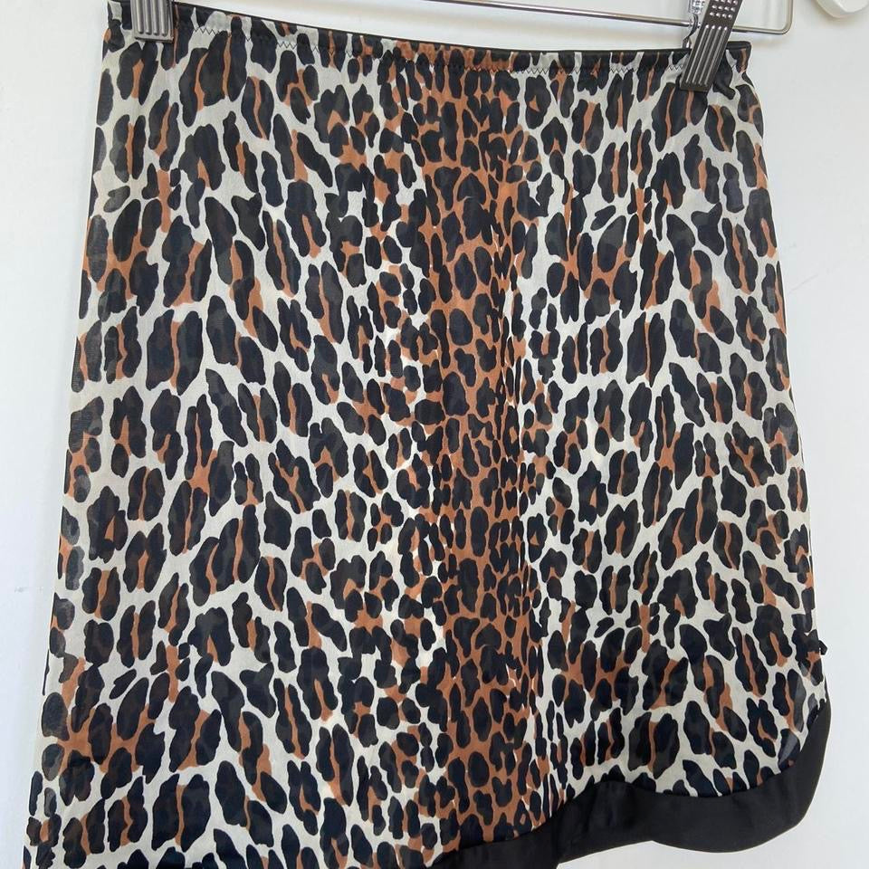Vanity Fair Leopard Slip Skirt