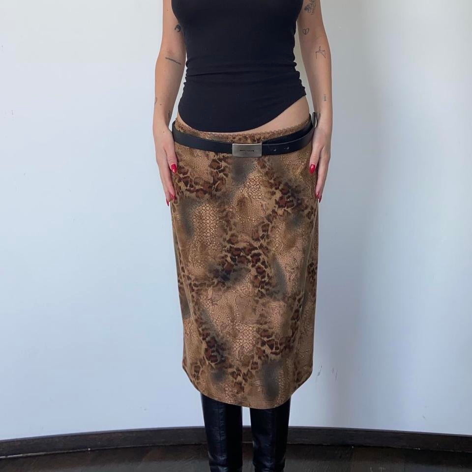 Vintage Leopard Midi Skirt