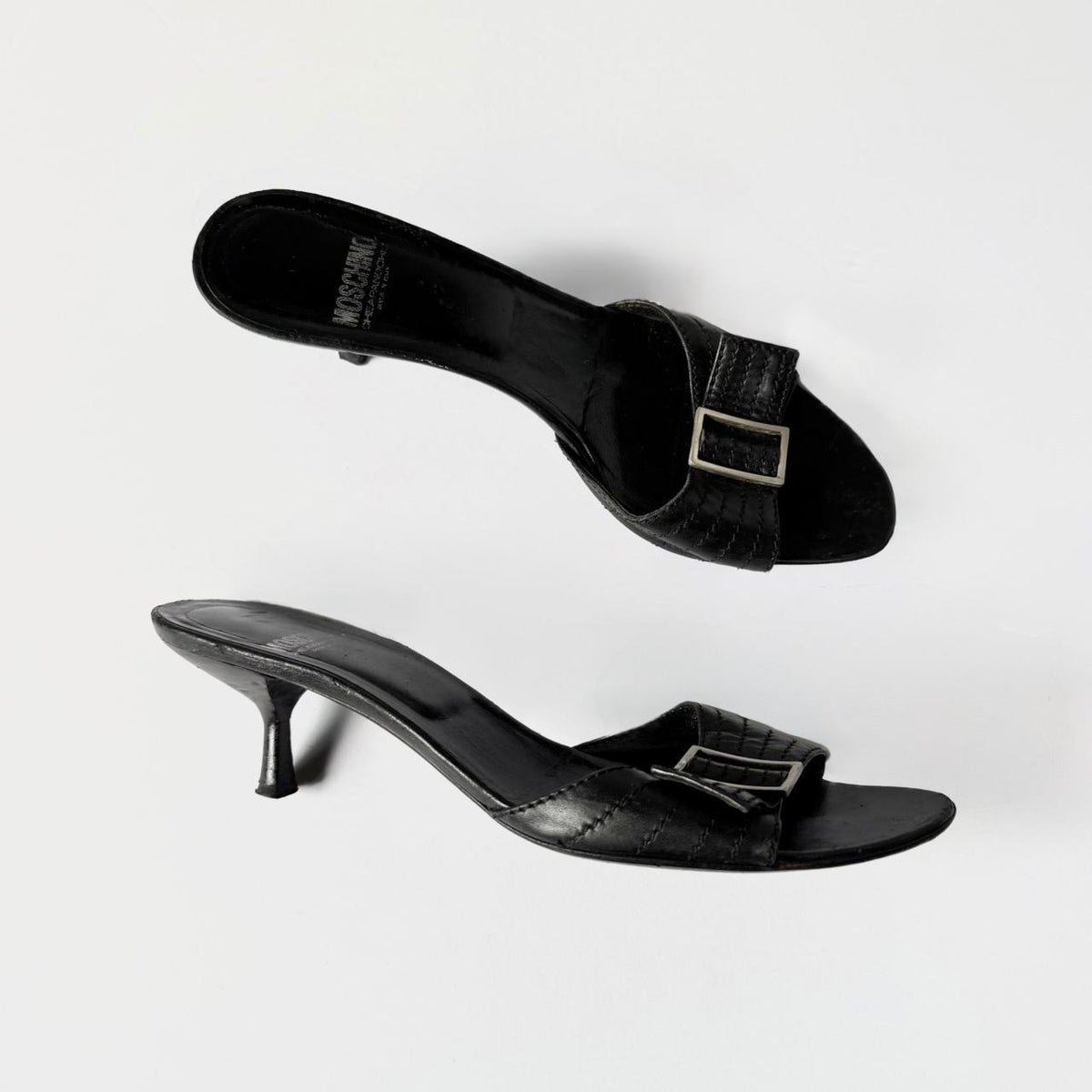 Vintage Moschino Buckle Kitten Heels (38.5)