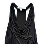 Vintage Diane Von Furstenberg Black Draped Midi Dress