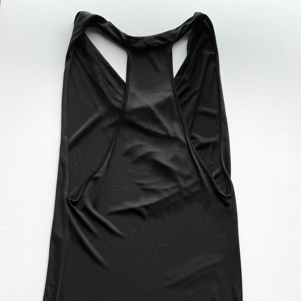 Vintage Diane Von Furstenberg Black Draped Midi Dress