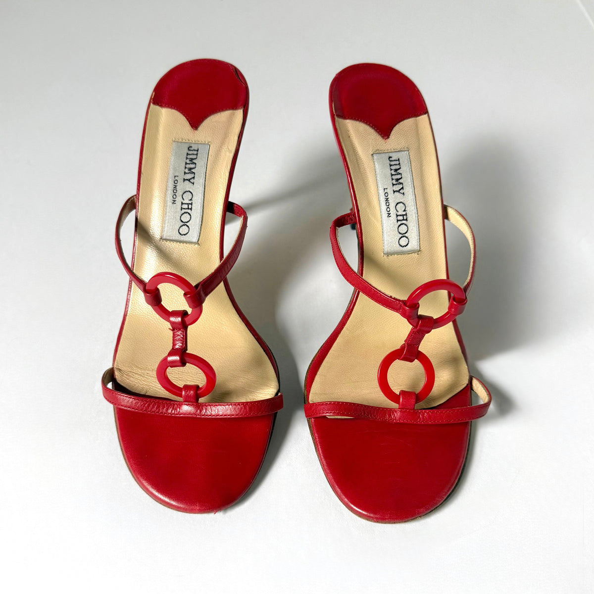 Jimmy Choo Red Sandal Heels (36)