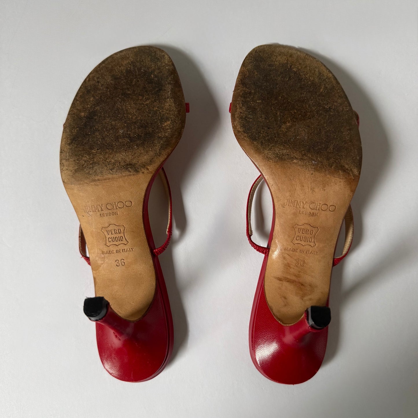 Jimmy Choo Red Sandal Heels (36)