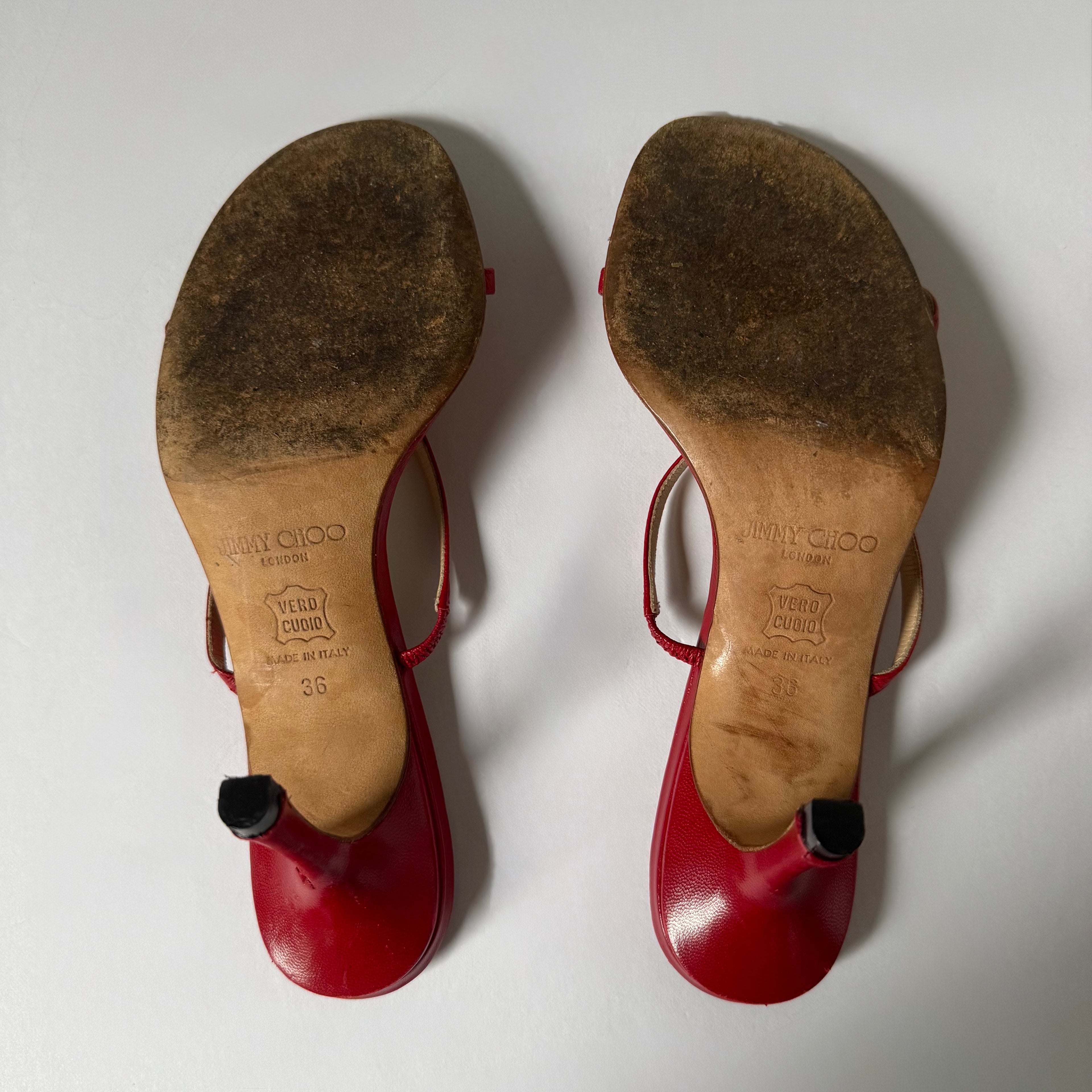 Jimmy Choo Red Sandal Heels (36)