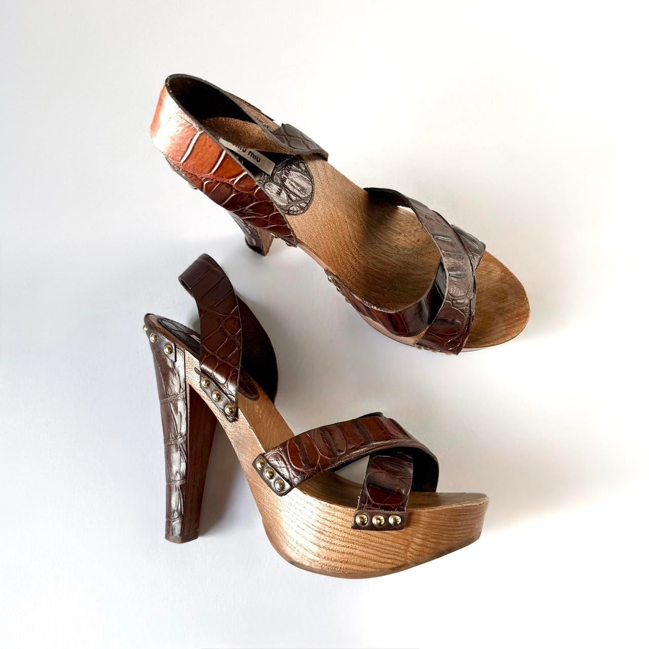 Vintage Miu Miu Platform Sandal Heels (39.5)