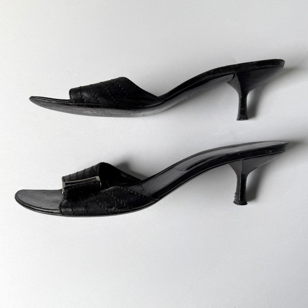 Vintage Moschino Buckle Kitten Heels (38.5)