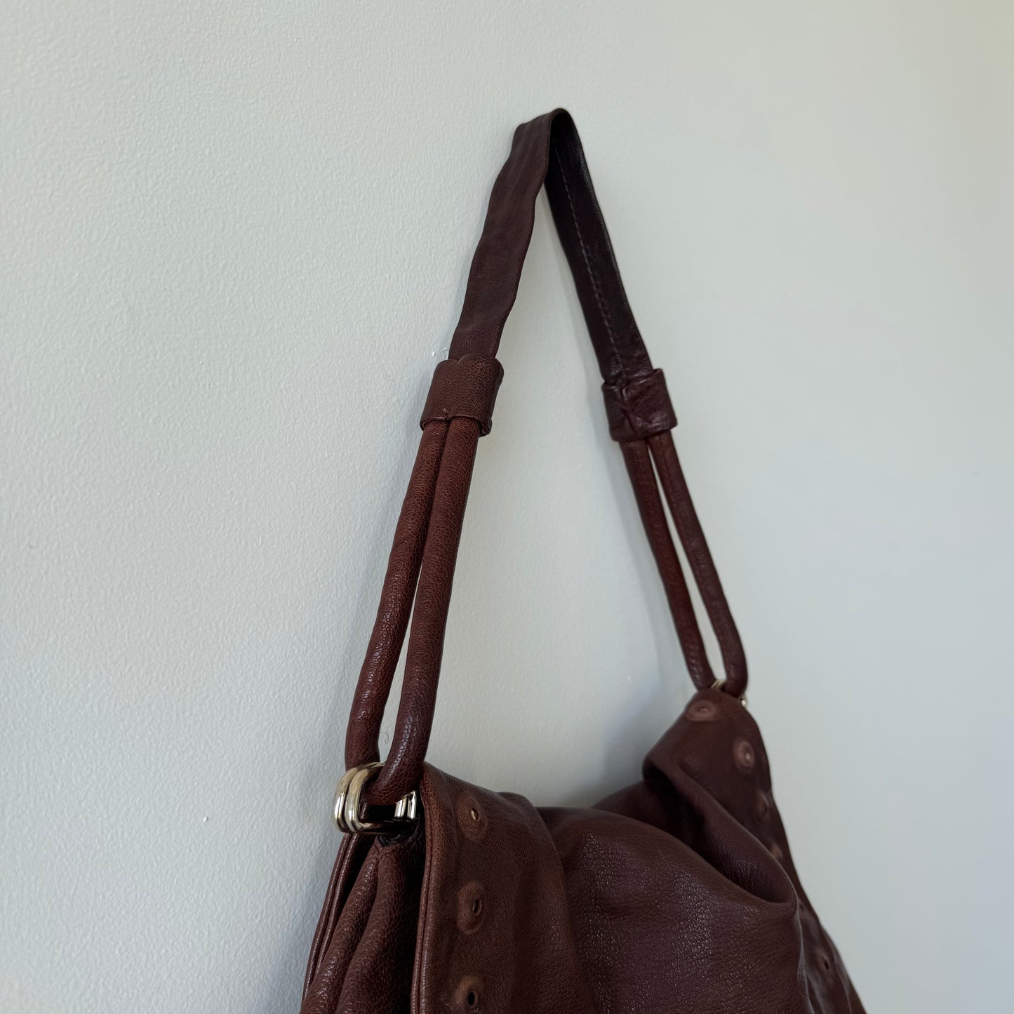 Vintage Leather Studded Shoulder Bag