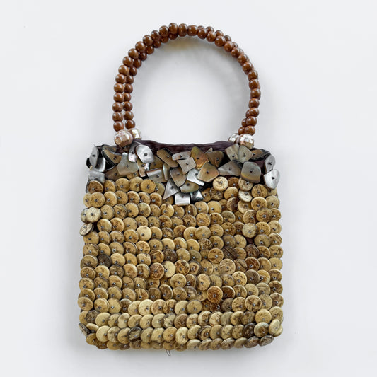 Vintage Beaded Mother Of Pearl Bag
