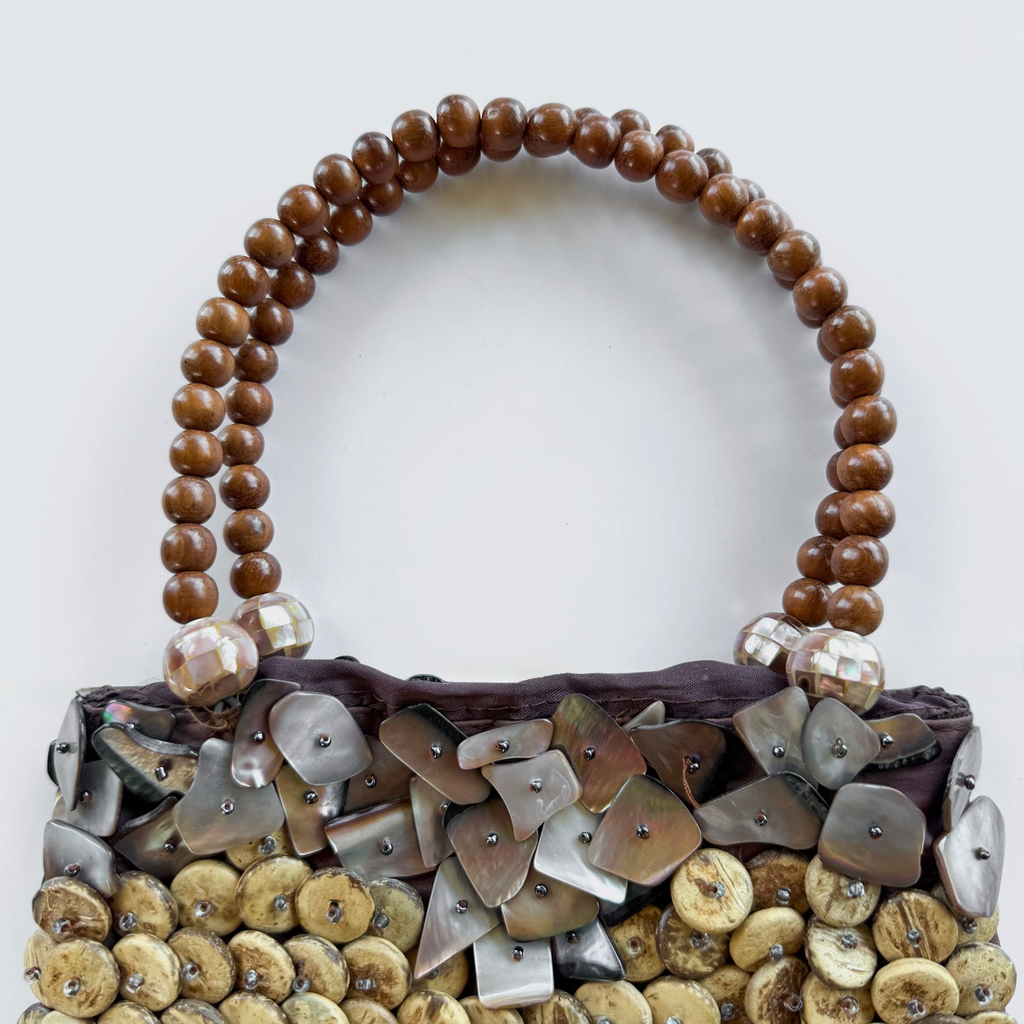 Vintage Beaded Mother Of Pearl Bag