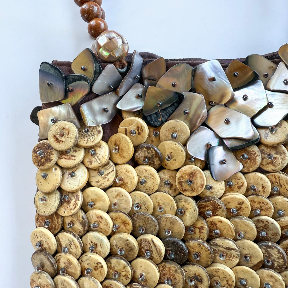 Vintage Beaded Mother Of Pearl Bag